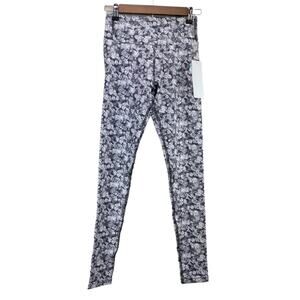 New KOS USA Women's Gray White Stretch Yoga Workout Leggings Size S